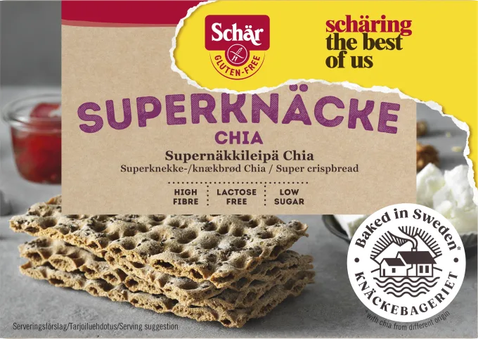 Schär Glutenfritt Superknäcke Chia 140 g Schär