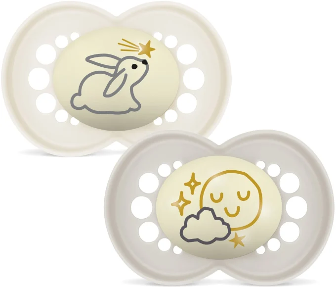 MAM Original Night Napp 6-16 mån Silk Neutral 2-pack Mam