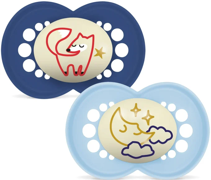 MAM Original Night Napp 16-36 mån Silk Blue 2-pack Mam