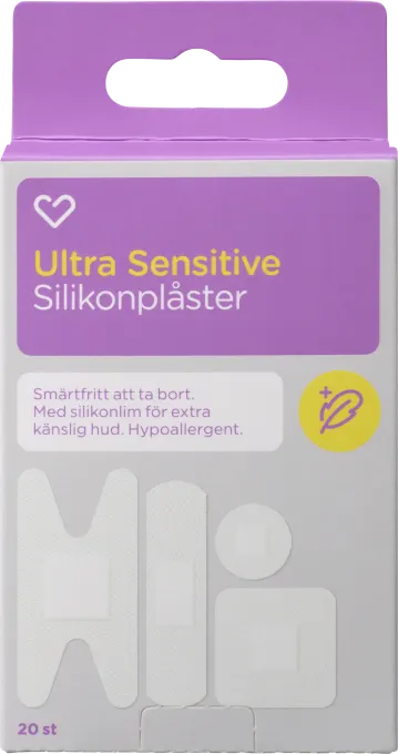 Hjärtats Plåster Ultra Sensitive Silikon 20st Hjärtats
