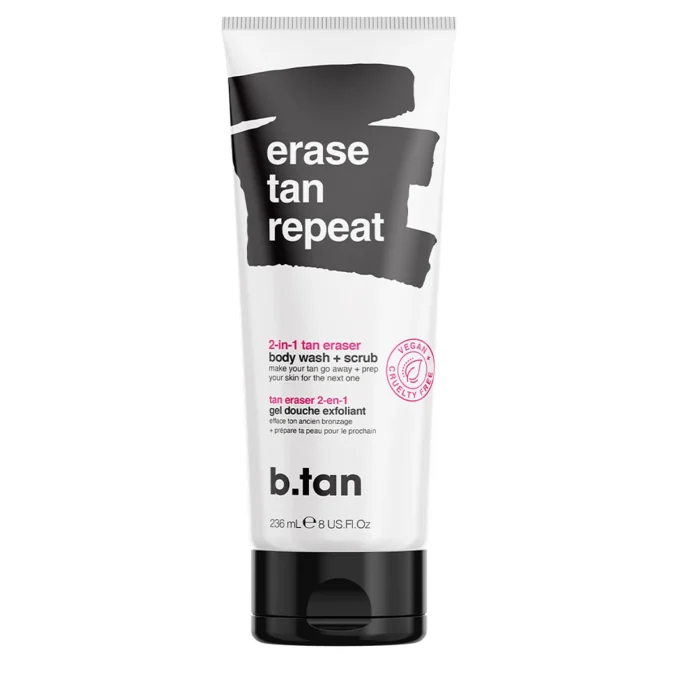 b.tan Erase Tan Repeat - 2-In-1 Tan Eraser Body Wash + Scrub 237 ml b.tan