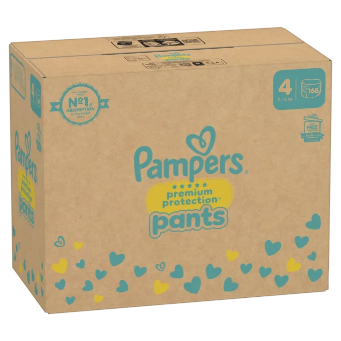 Pampers Premium Protection Byxblöjor 4 9-15kg 168st Pampers