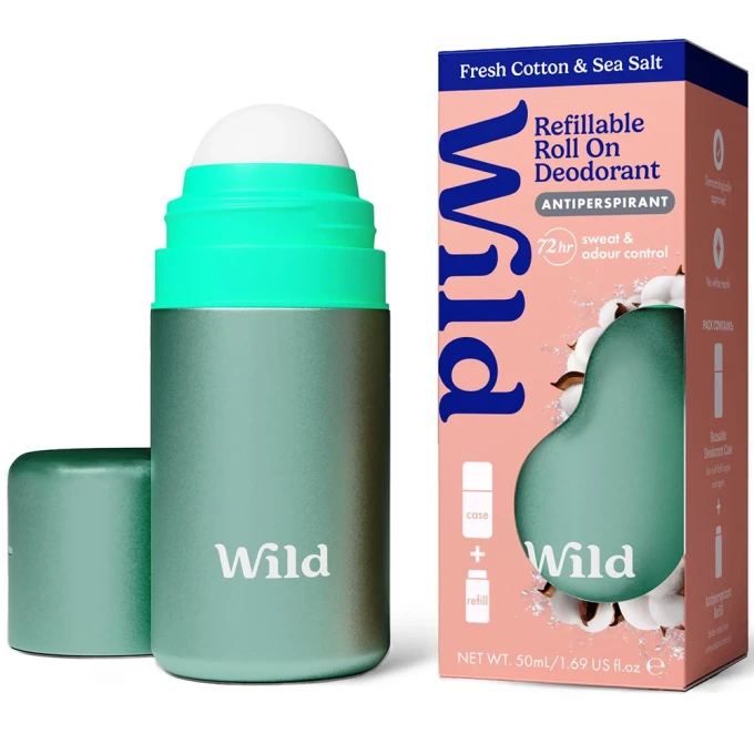 Wild Deo Roll On Aqua Case Fresh Cotton Sea Salt Wild