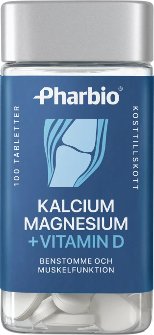 Pharbio Kalcium, Magnesium + D-vitamin Tablett 100 st Pharbio
