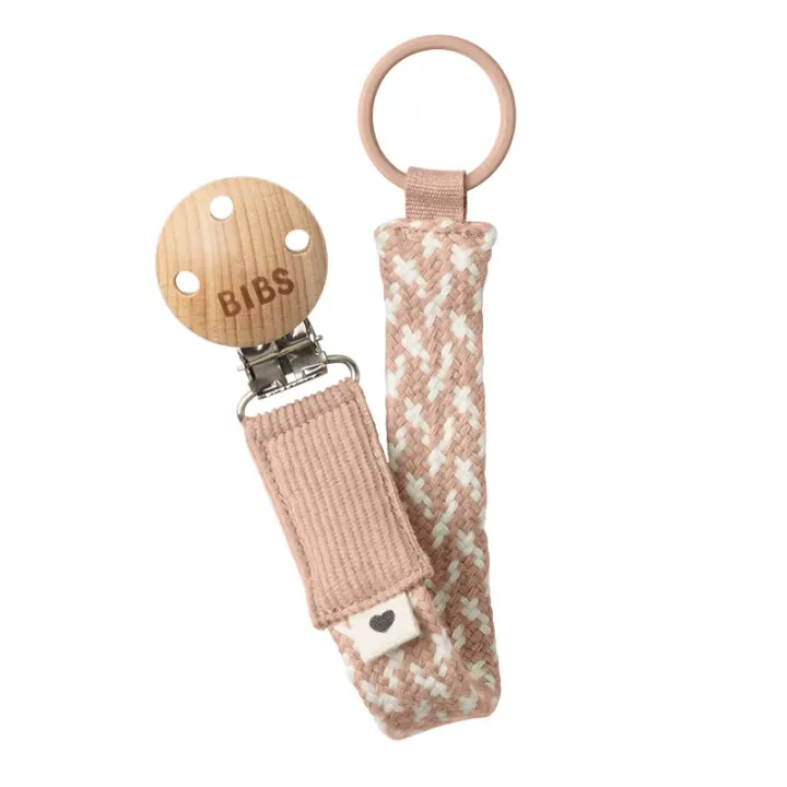 BIBS Pacifier Braid Napphållare Blush/Ivory Bibs