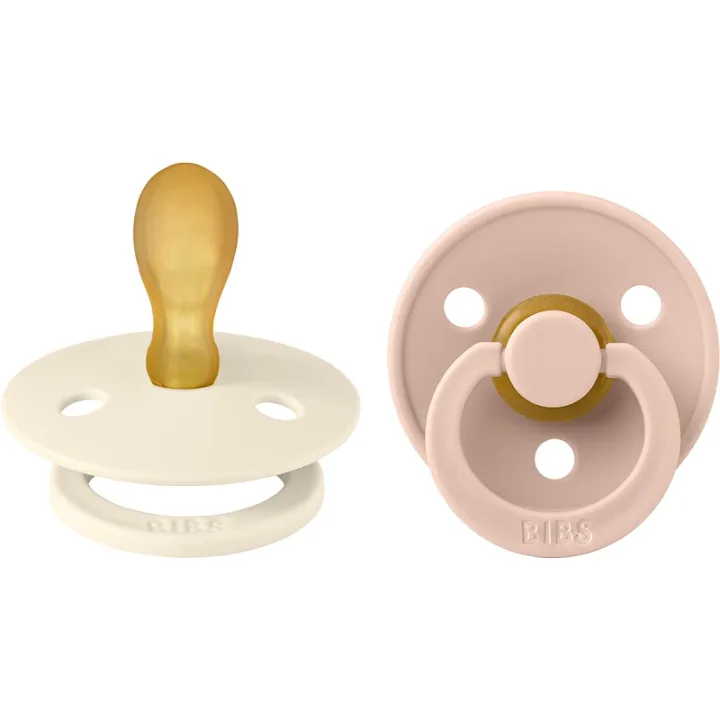 BIBS Colour Latex Symmetrical Ivory/Blush 2-pack Size 2 Bibs
