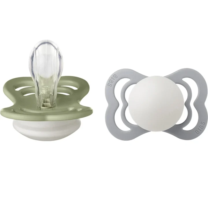 BIBS Supreme Silicone Sage Glow/Cloud Glow 2-pack Size 1 Bibs