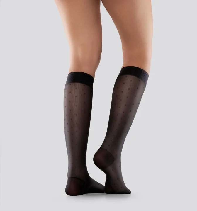 Mabs Nylon Knee Black Dotted 1 par L Mabs