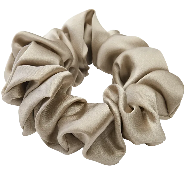 Lenoites Mulberry Silk Scrunchie Antique Gold Lenoites