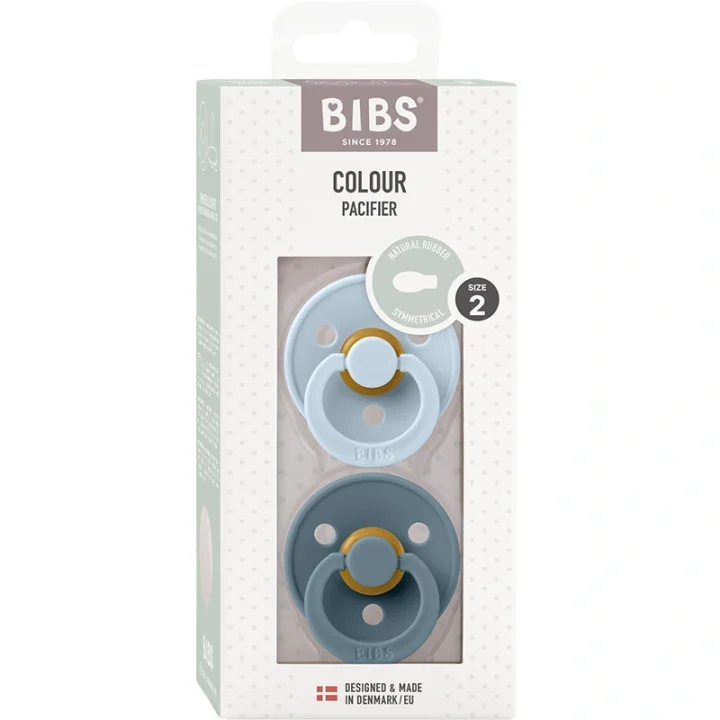 BIBS Colour Latex Symmetrical Baby Blue/Petrol 2-pack Size 2 Bibs