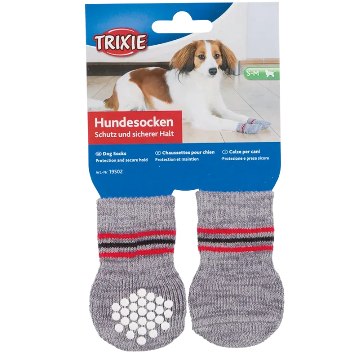 Trixie Hundsock 2-pack Non-slip Grå XXS-XS Trixie