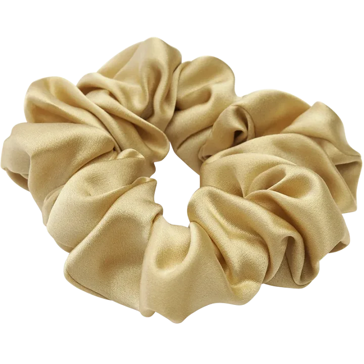 Lenoites Mulberry Silk Scrunchie Gold Lenoites