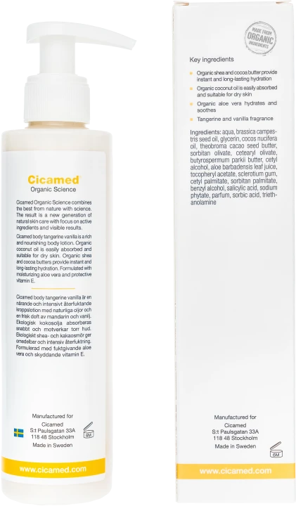 Cicamed Organic Science Body Tangerine Vanilla 210 ml Cicamed