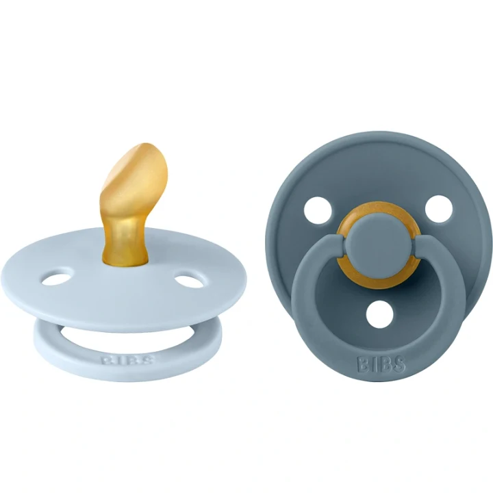 BIBS Colour Latex Anatomical Baby Blue/Petrol 2-pack Size 1 Bibs