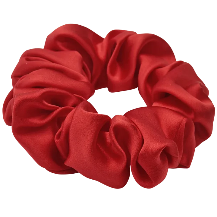 Lenoites Mulberry Silk Scrunchie Red Lenoites
