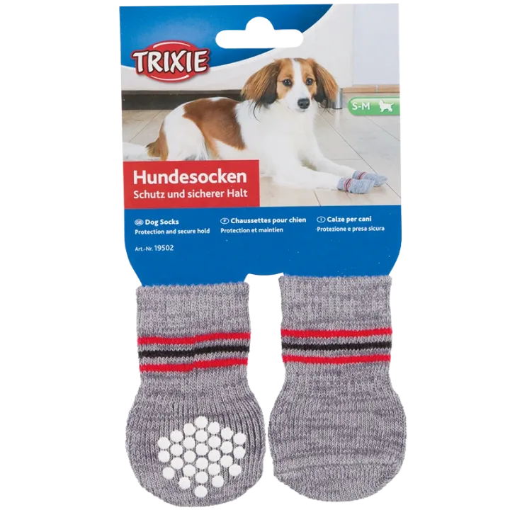 Trixie Hundsock 2-pack Non-slip Grå XL Trixie