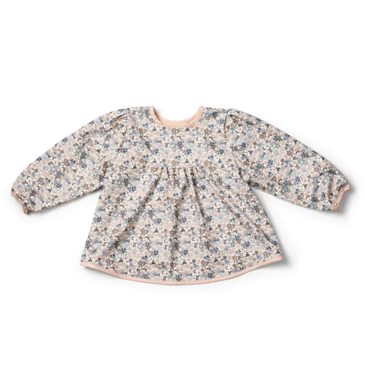 Elodie Longsleeved Baby Bib Blue Garden Light 1-3 år Elodie Details
