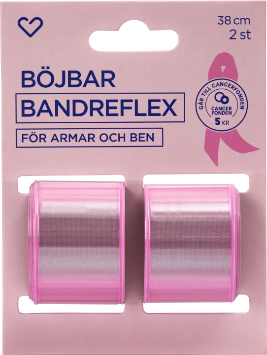 Hjärtats Reflexband Rosa Bandet 2 st Hjärtats