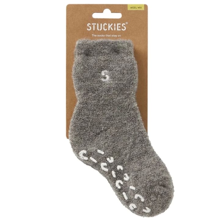 STUCKIES Teddy Strumpor i Ullmix (Anti-slip) Haze 1-pack Medium 2-3 år STUCKIES