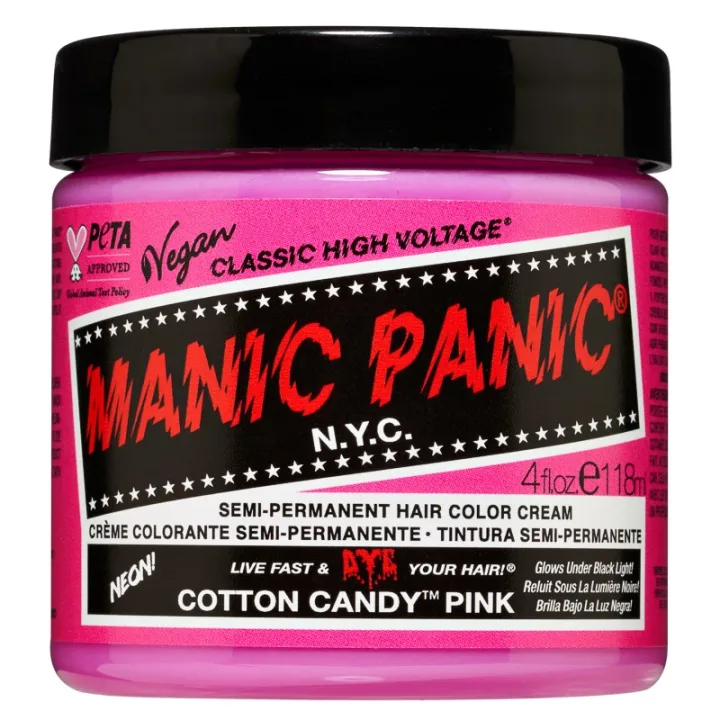 Manic Panic Classic High Voltage Semi-Permanent Hair Color Cream 118 ml Cotton Candy Pink Manic Panic