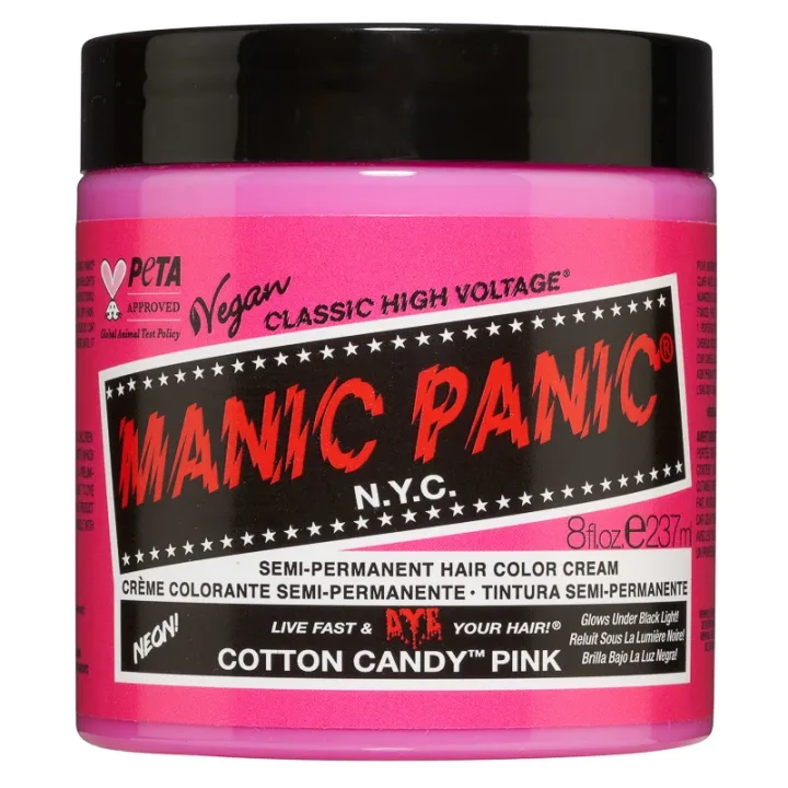 Manic Panic Classic High Voltage Semi-Permanent Hair Color Cream 237 ml Cotton Candy Pink Manic Panic