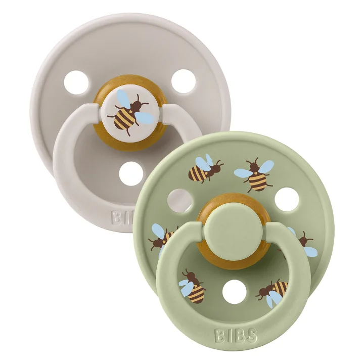 BIBS Napp Studio Colour Bumblebee Latex Mushroom Mix 2-pack Size 1 Bibs