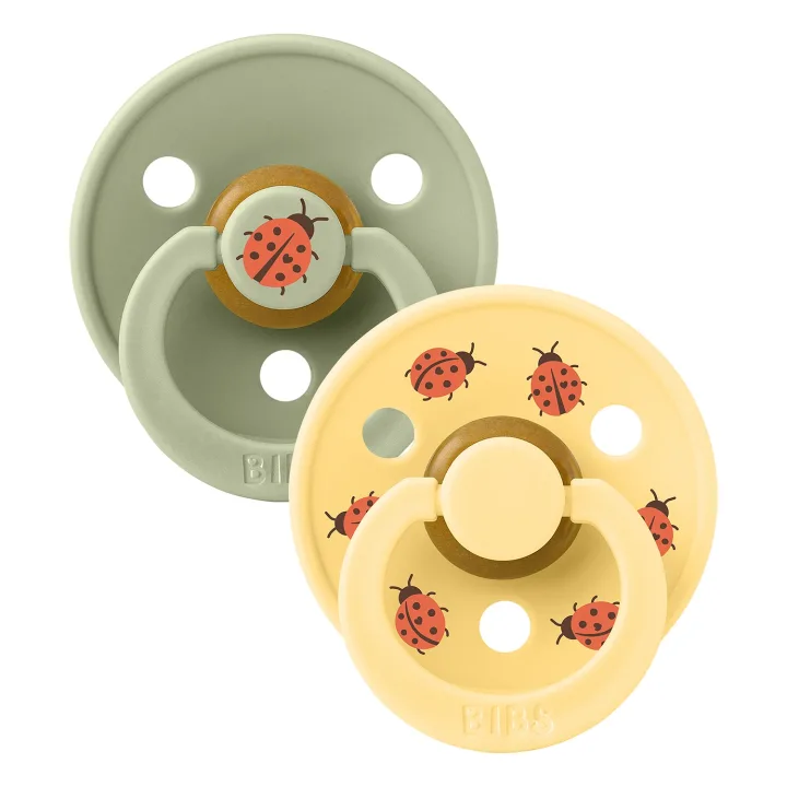 BIBS Napp Studio Colour Ladybug Latex Sage Mix 2-pack Size 1 Bibs