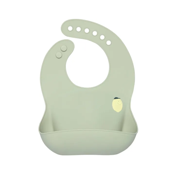 LÄSSIG Silicone Bib Happy Fruits Cherry Lemon LÄSSIG