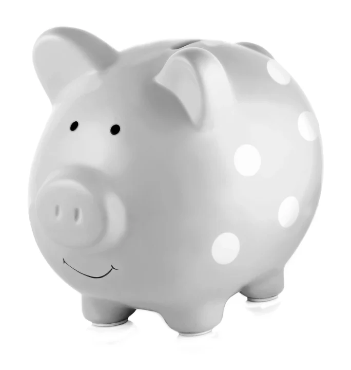 Pearhead Ceramic Piggy Bank Medium Polka Dot Gray Pearhead