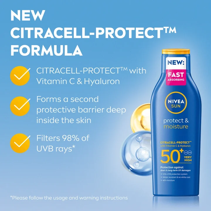 Nivea Protect & Moisture Sun Lotion SPF50+ 200ml Nivea