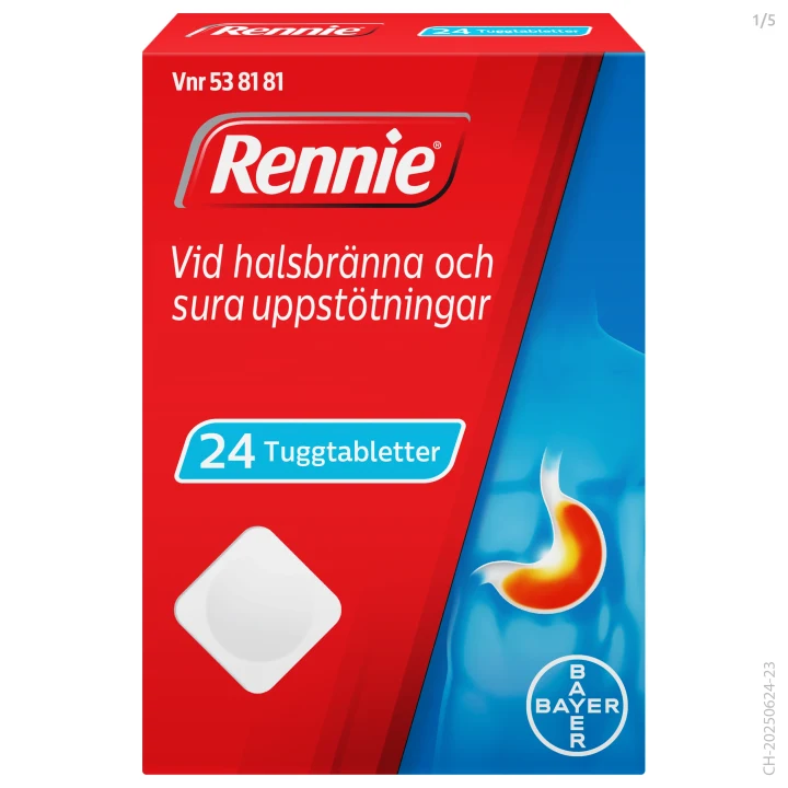 Rennie tuggtablett 680 mg/80 mg 24 st Rennie