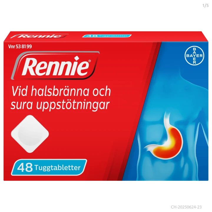 Rennie tuggtablett 680 mg/80 mg 48 st Rennie