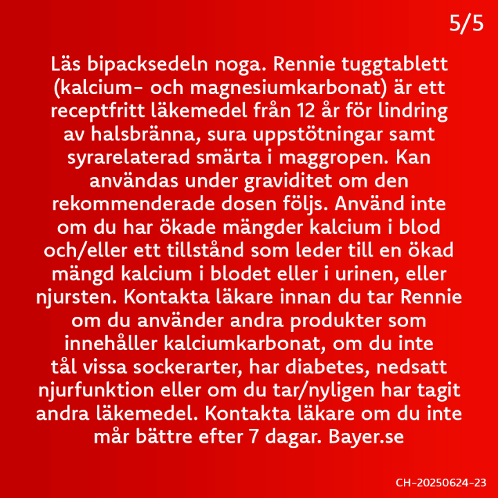 Rennie tuggtablett 680 mg/80 mg 96 st Rennie