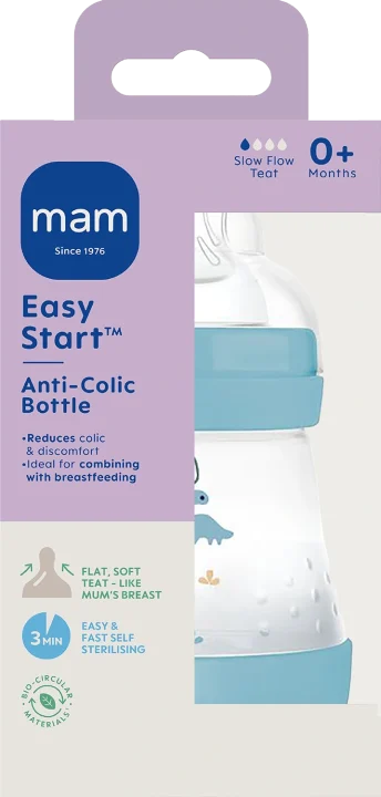 MAM Easy Start Anti-Colic Nappflaska Blå 160ml Mam