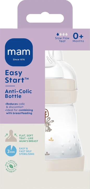 MAM Anti Colic Nappflaska Neutral 160ml Mam
