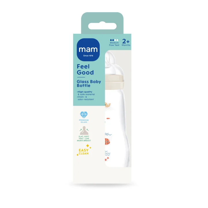 MAM Feel Good Glass Bottle Neutral 260 ml Mam