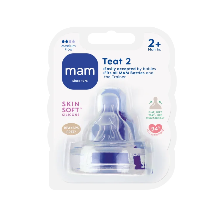 MAM Teat Dinapp 2-pack Storlek 2, 2 mån+ Mam