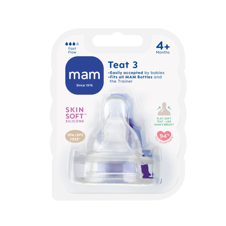 MAM Teat Dinapp 2-pack Storlek 3, 4 mån+ Mam