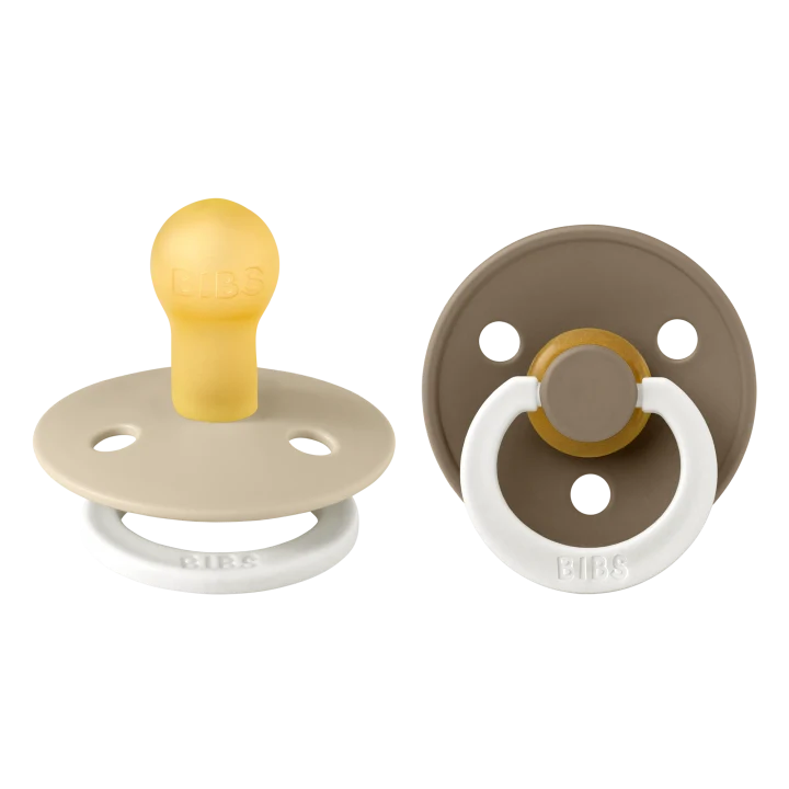 BIBS Pacifier Colour Latex Vanilla Glow/Dark Oak Glow 2-pack Size 1 Bibs