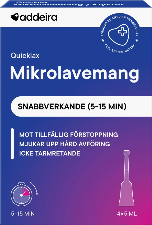 Addeira Quicklax Mikrolavemang mot förstoppning 4x5 ml Addeira