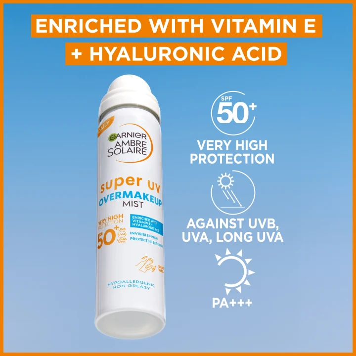 Garnier Ambre Solaire Super UV Over Makeup Mist With Hyaluronic Acid SPF 50 75 ml Garnier
