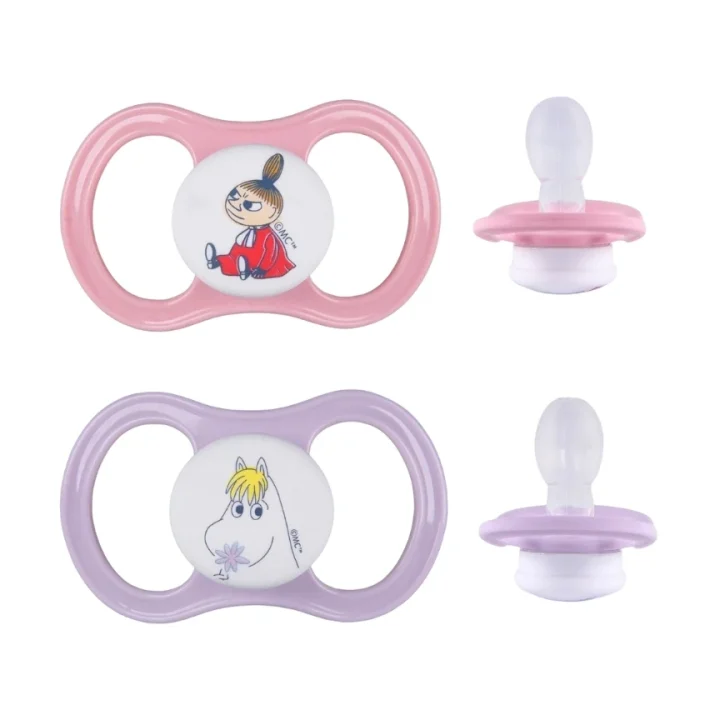ESSKA Happy Muminedition Napp + 4 månader 2-pack  Rosa/lila Esska