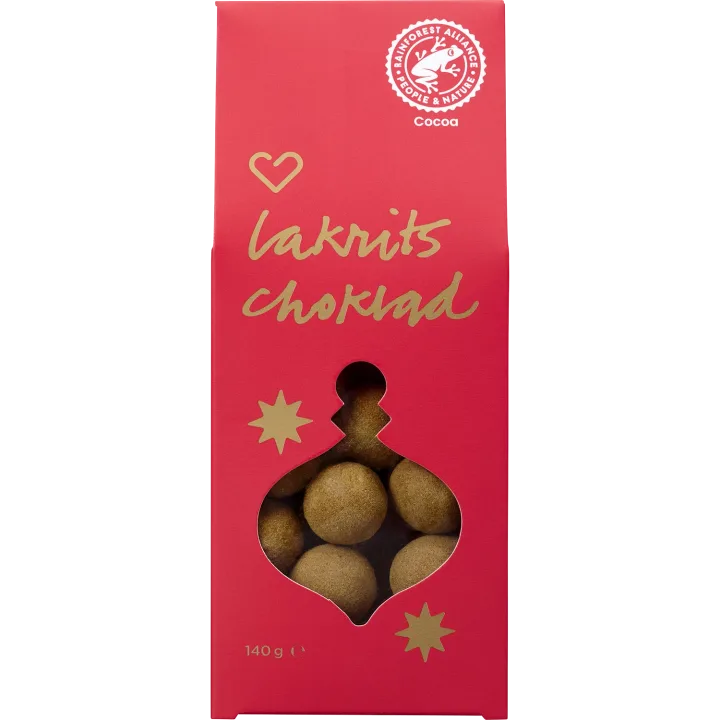 Hjärtats Lakritschoklad 140 g Hjärtats