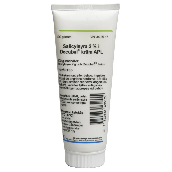 Salicylsyra 2% i Decubal kräm APL 100 g Apl