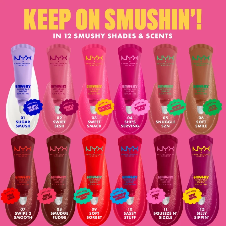 NYX Professional Makeup Smushy Matte Läppbalsam 8 ml 1 Sugar Smush NYX Professional Makeup