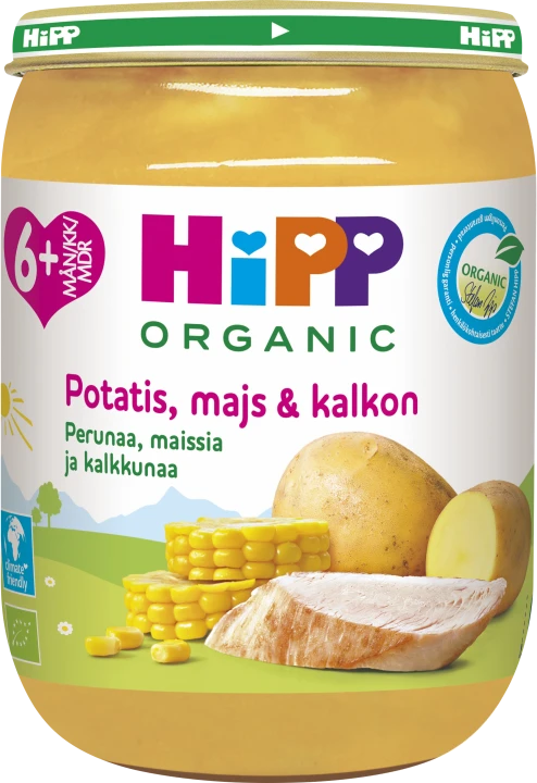 HiPP Potatis, majs & kalkon 6 mån 190 g HIPP