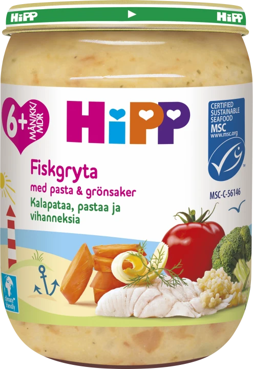 HiPP Fiskgryta med pasta och grönsaker 6 mån 190 g HIPP