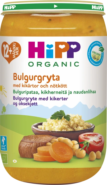 HiPP Bulgurgryta kikärtor och kött 12 mån 250g HIPP