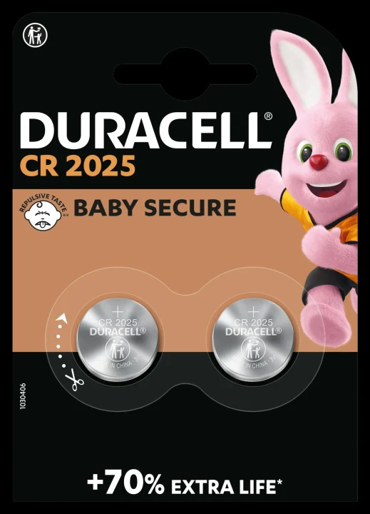 Duracell Litiumbatteri CR2025, 2 st Duracell