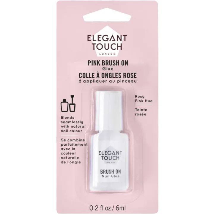 Elegant Touch Pink Brush On Nail Glue 6 ml Elegant Touch